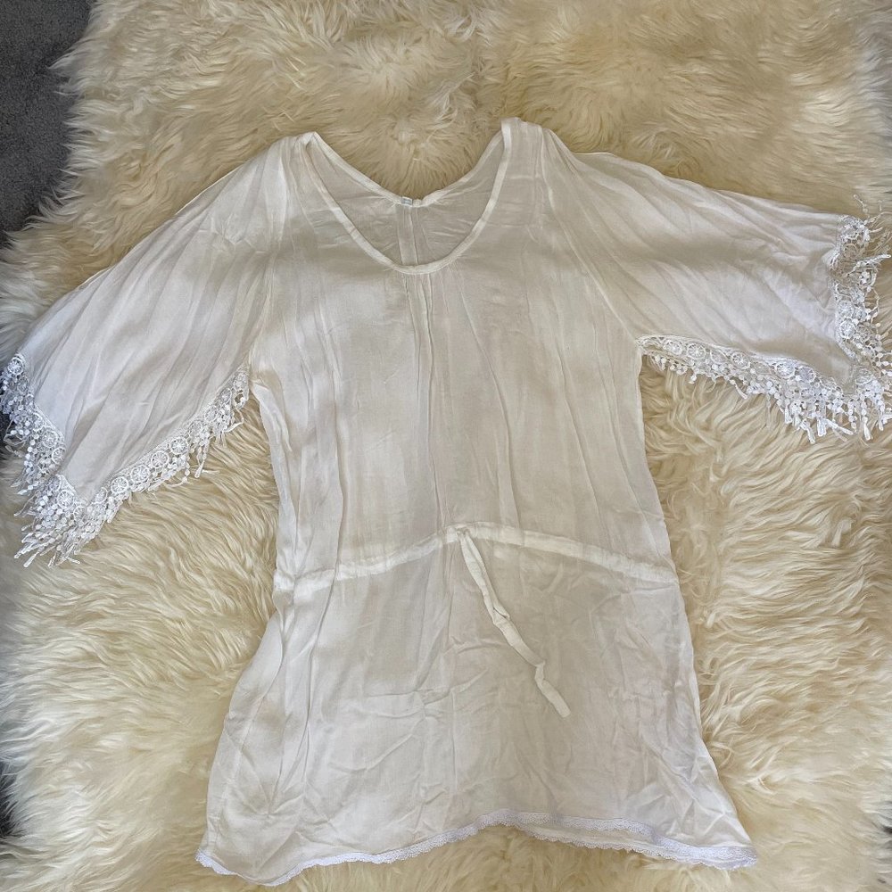 Womens White Tunic Top